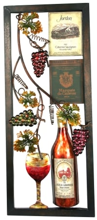 UPC 780743602463 product image for Pinnacle Strategies Metal Wine Bottle & Leaf Wall Plaque  A03074-A-UPS | upcitemdb.com