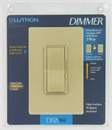 Lutron Electronics White Diva 3Way Duo Dimmers DVW603PHWH