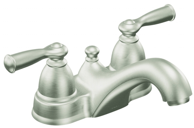 Moen Incorporated Brushed Nickel Banbury Two Handle Low Arc Lavatory Faucet CA