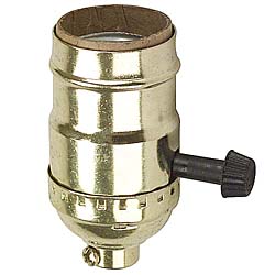 Leviton Brass Three Way Lamp Sockets 059-7090-br