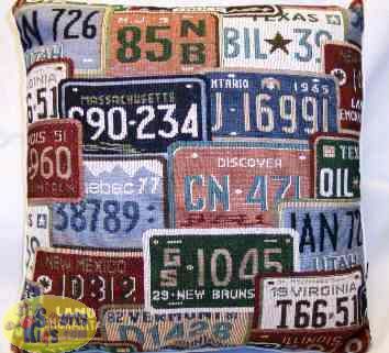 Pil18lic 18 In. License Plate Pillow