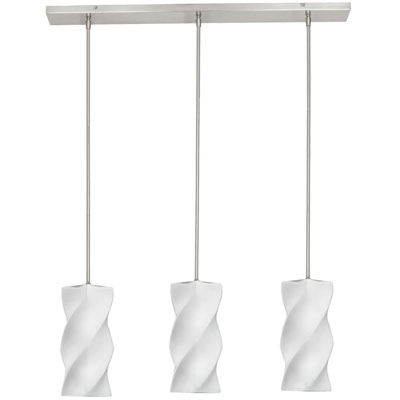 Dainolite 9323POBB 3Light Pendant with White Frosted Shade Oil Brushed Bronze