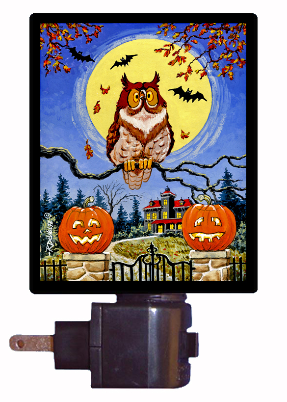Night Light Designs PDNL358TRICKORTREATSTREET Halloween Night Light Trick or Treat Street Owl... by Night Light Designs