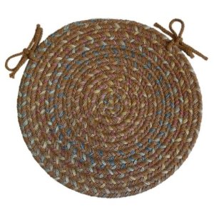 Rhody Rug BL8715Pad Blossom Gold 15 in. Braided Chair Pad