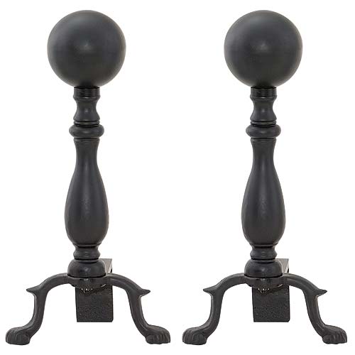 Woodeze 5UA1234 Ball Andirons Black