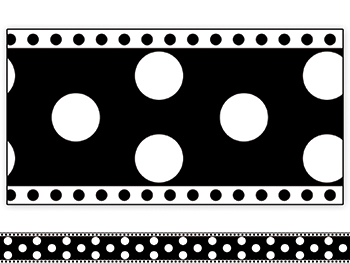 Barker Creek & Lasting Lessons BCPLAS938B Black & White Dot Border