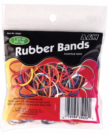 A &amp;amp; W Products 1.5 Oz Assorted Color Rubber Bands 35020.p - Pack Of 12