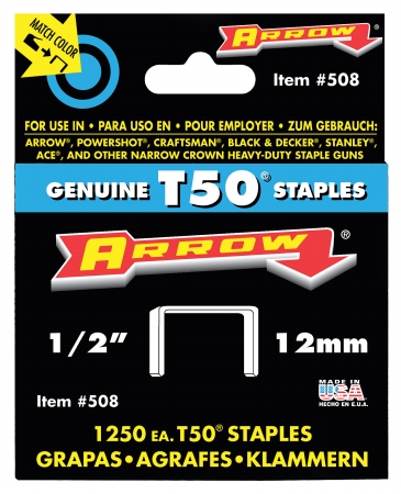 Arrow Fastener Co. .50in. T50 Staples 50824 - Pack Of 4