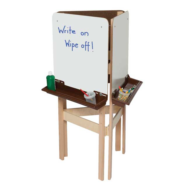 18625bn 3-way Easel W - Markerboard & Brown Trays