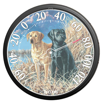 Taylor Precision Image Gallery Black & Yellow Labradors Thermometer 6703