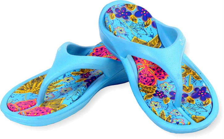 Sloggers Size 8 Blue Womens Sloggers Print Thong Sandal 304BL08 Sandals