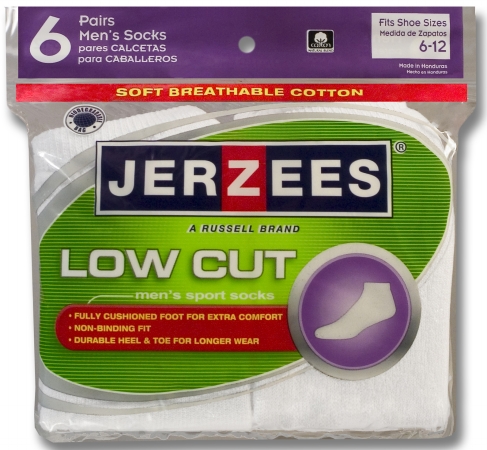 Fruit Of The Loom 6 Count White Low Cut Mens Socks JS16006