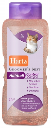 Hartz 15 Oz Groomers Best Hairball Control Cat Shampoo 12102