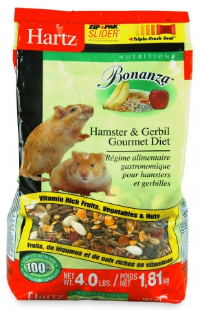 Hartz 4 Lb Nutrition Bonanza Hamster & Gerbil Gourmet Diet 97617
