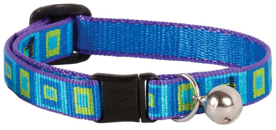 .50in. X 8in.-12in. Adjustable Sea Glass Design Safety Cat Collar With Bell