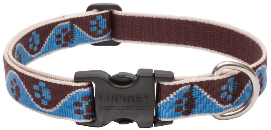 75in. X 12in.-20in. Adjustable Muddy Paws Design Dog Collar