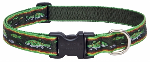 1in. X 12in.-20in. Adjustable Trout Design Collar For Medium & Large Dogs 0