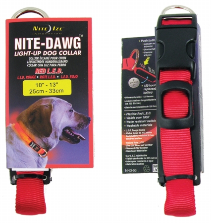 UPC 946642956742 product image for Nite Ize Small Red LED Flexible Strong Nylon Dog Collar  NND-03-10S | upcitemdb.com