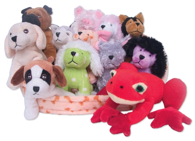 Pet Qwerks Inc 12 Count Assorted Mini Size Plush Toys P1011  Pack of 12