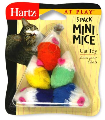 Hartz 5 Pack At Play Mini Mice Cat Toy 95986