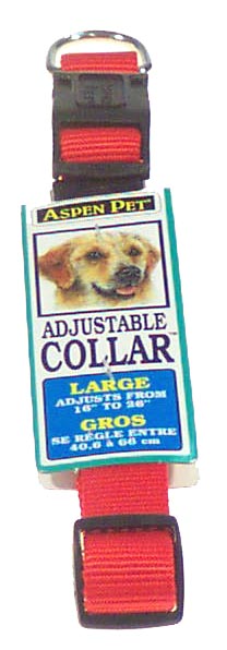 Doskocil  Aspen Pet 16in. To 26in. Red Nylon Adjustable Dog Collars 20806