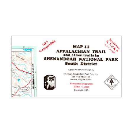 101870 Appalachian Trail Map Shenandoah South