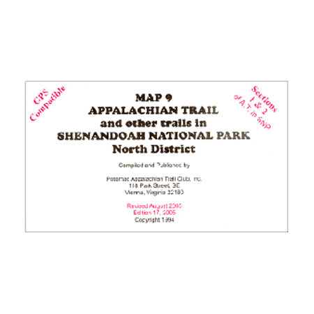 101872 Appalachian Trail Map Shenandoah North