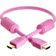 Cmple 978N 28AWG HDMI Cable with Ferrite Cores  Pink  1.5FT
