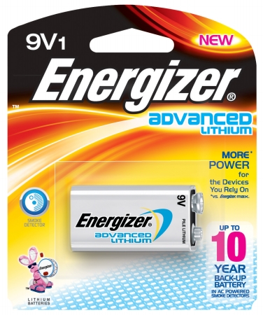 Energizer  Eveready 9 Volt Energizer Advanced Lithium Battery LA522SPB