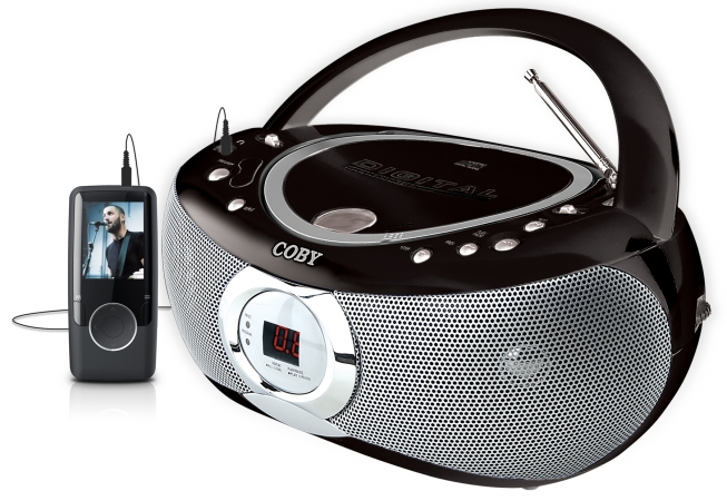 Coby Electronics Black Portable CD Player With AM FM Stereo Tuner CXCD230BLK