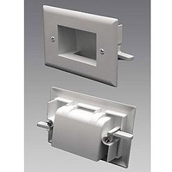 Datacomm Electronics 45-0008-la Easy Mount Recessed Low Voltage Cable Plate - Light Almond