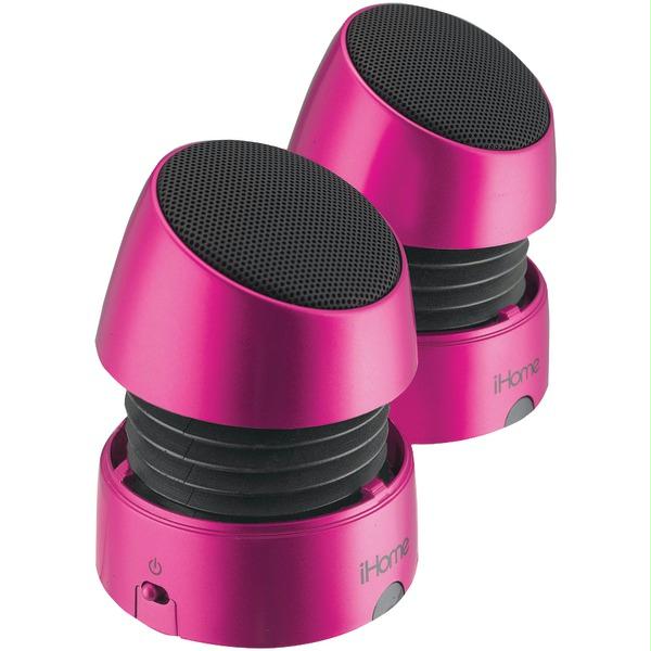 Ihome Ihm79Pc Rechargeable Mini Stereo Speakers Pink