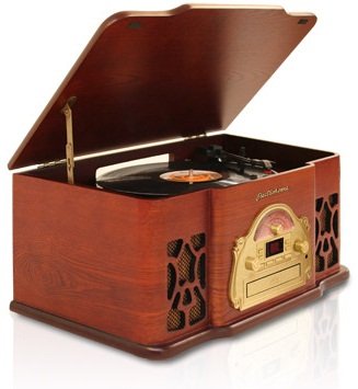 Electrohome Eanos501 3In1 Real Wood Stereo System With AmFm Radio#44; Cd Full Size Record Player
