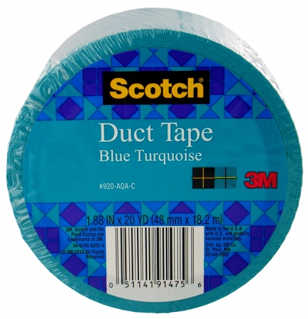 20 Yards Blue Turquoise Colored Duct Tape 920-aqa-c