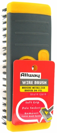 Allway Tools Soft Grip Carbon Steel Heavy Duty Steel Wire Brush Sb619