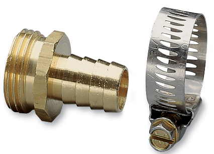 .63in. Brass & Worm Gear Clamp Male Hose Repair 50450