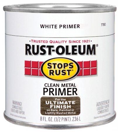 Rustoleum Half Pint White Primer Stops Rust Clean Metal Primer 7780-730