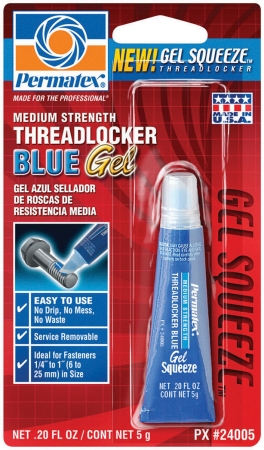 Medium Strength Threadlocker Blue Gel Squeeze .20 Oz 24005