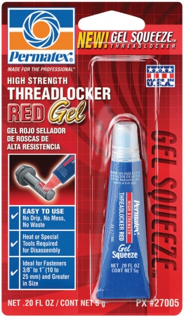 High Strength Threadlocker Red Gel Squeeze .20 Oz 27005