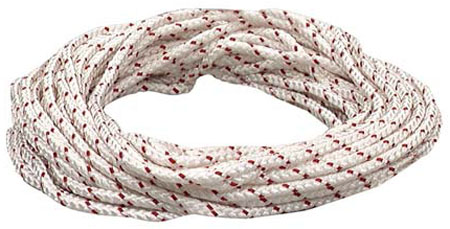 50ft. White & Red Polypropylene Diamond Braid Rope