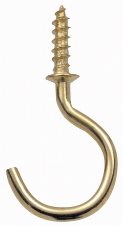 - Ook .88in. Brass Cup Hooks 50351 - Pack Of 12