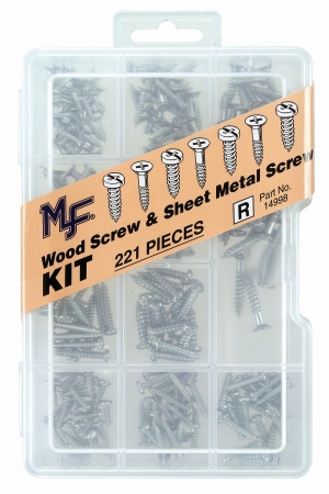 221 Piece Wood & Sheet Metal Screw Assortment Kit 1499