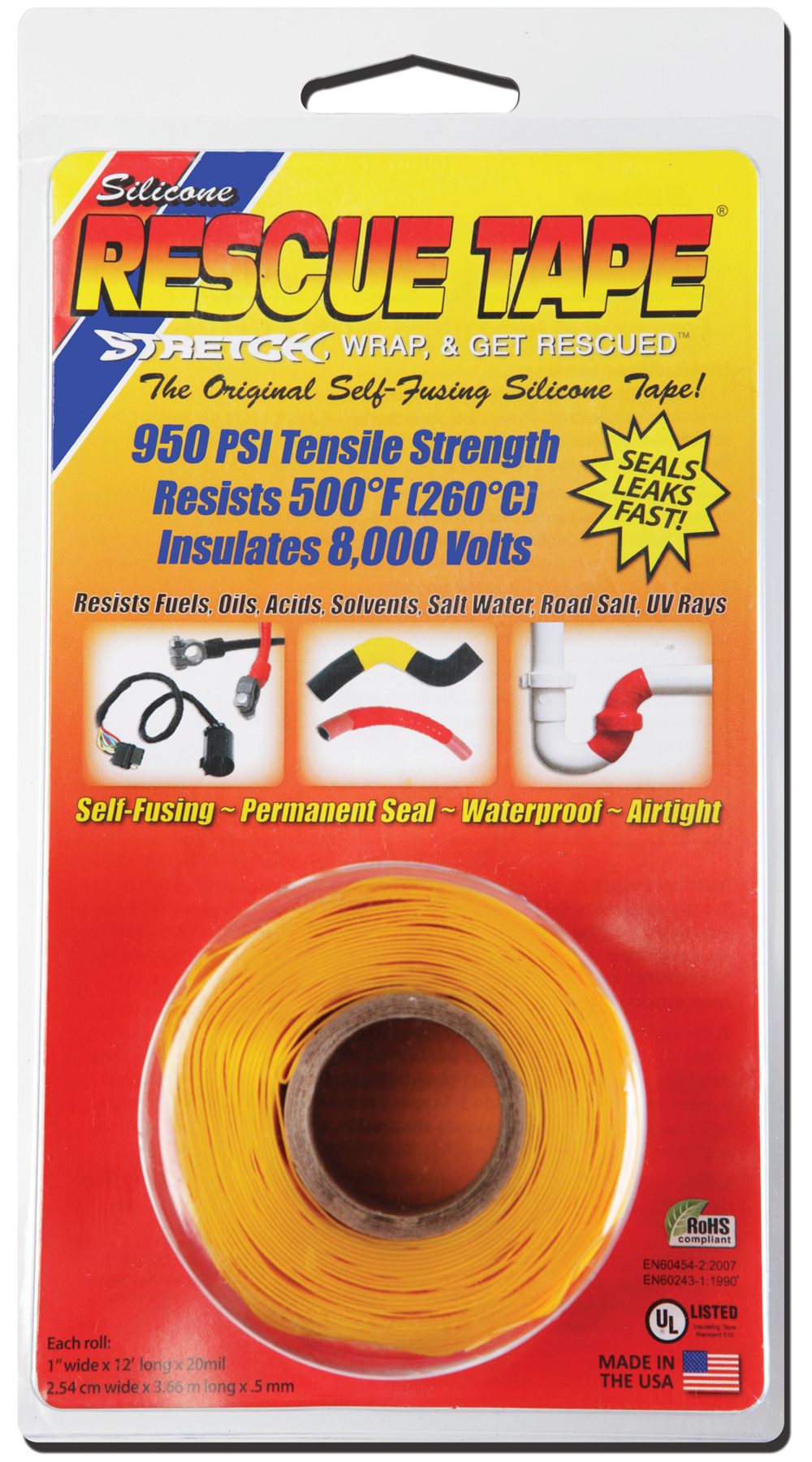 1in. X 12ft. Yellow Rescue Tape Usc05