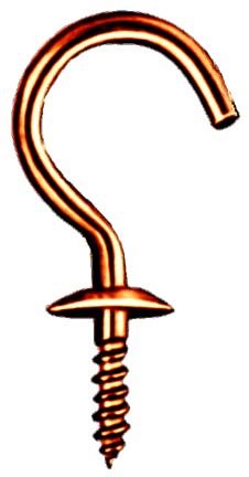 Hindley 100 Count 1in. Solid Brass Cup Hooks 11926 - Pack Of 100