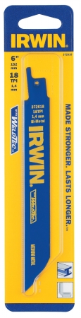 Irwin Industrial Tool 6in. 18 Tpi Metal Cutting Reciprocating Saw Blade 372618