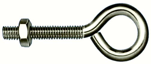 10 Count .25in. X 3in. Stainless Steel Eye Bolts With Nuts - Pack Of 10