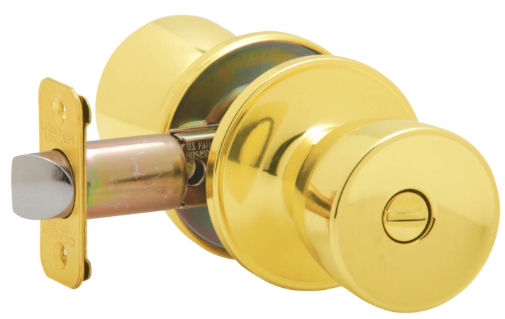 Schlage Bright Brass Byron Bed  Bath Privacy Knobs J40VBYR605