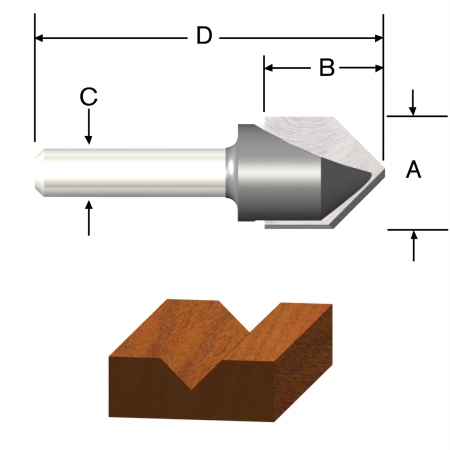 .50in. V Groove Router Bit 23119