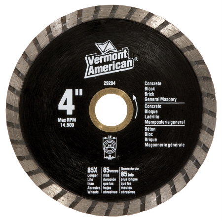 Vermont American 4in. Premium Turbo Diamond Abrasive Blades 29204