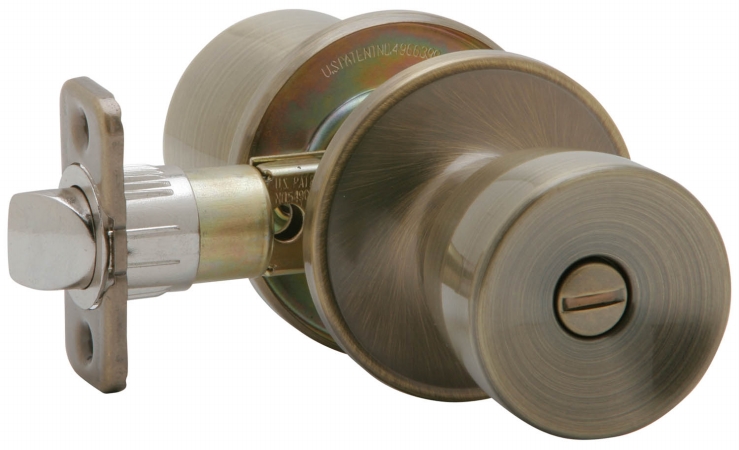Schlage Antique Brass Byron Bed  Bath Privacy Knobs J40VBYR609